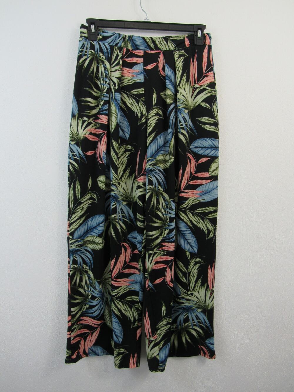 Philosophy XL Black Floral Flowy Pants Pull On Pants Wide Leg Pink Green Blue